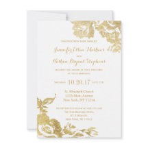 Elegant Simple Modern Ro Blommigt Guld Bröllop