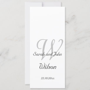 Elegant Simple Monogram Bröllop Church Programme Inbjudningar