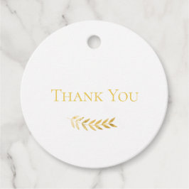 Elegant Simple Monogram Golden Löv Bröllop Gåvor Etiketter