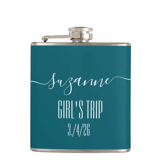 Elegant Simple Monogram Namn Girl Girl's resa Fickplunta (Framsidan)