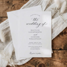 Elegant Simple Old Money Black and White Wedding Inbjudningar