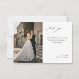 Elegant Simple Photo and Text Thank You Card Tack Kort