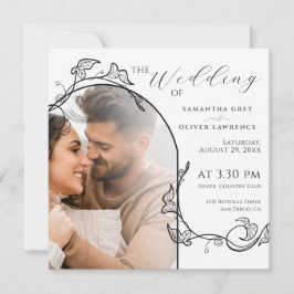 Elegant Simple Photo Wedding Invitation Spara Datumet
