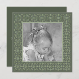 Elegant Simple Photo Winter Grönt Snowflake Julkort