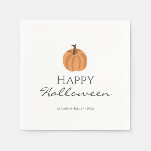 Elegant Simple Pumpkin Happy halloween Pappersservett