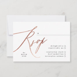 Elegant Simple Ro Guld Bröllop OSA Card
