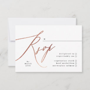 Elegant Simple Ro Guld Bröllop OSA Card Kort