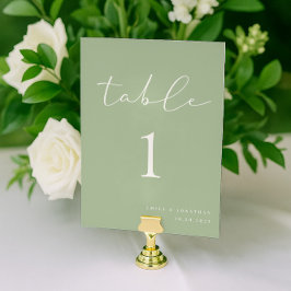 Elegant Simple Sage Green Wedding Bordsnummer
