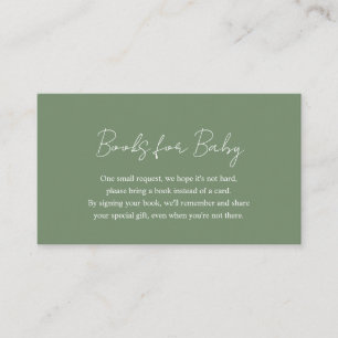 Elegant Simple Sage Grönt Bokar for Baby Shower Tilläggskort