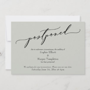 Elegant Simple Sage Grönt Uppskjutet Bröllop-kort Inbjudningar