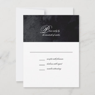 Elegant Simple Script Black Goth Bröllop OSA Kort