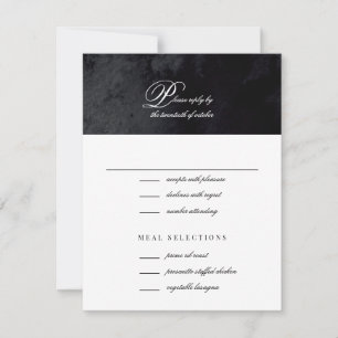 Elegant Simple Script Black Goth Bröllop OSA Kort