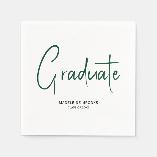 Elegant Simple Script Custom Graduation Napkins Pappersservett (Framsidan)