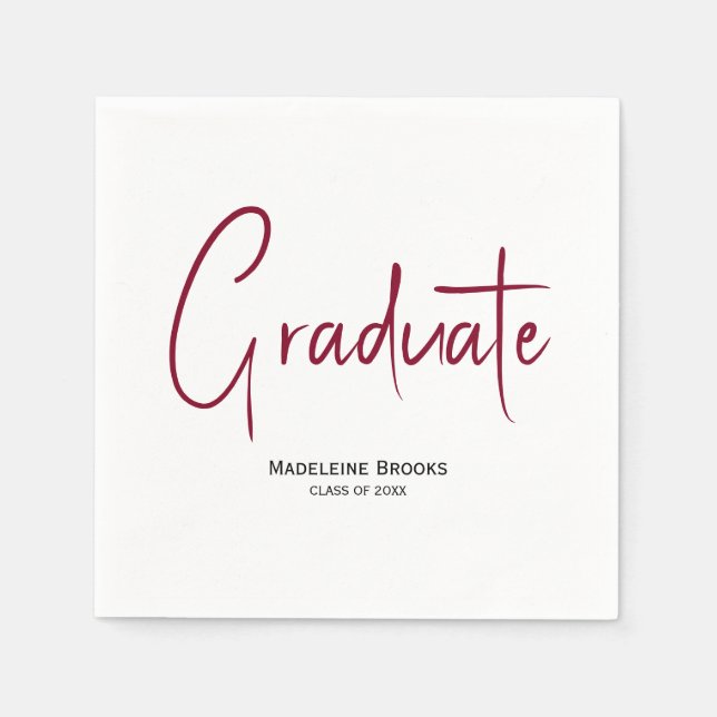 Elegant Simple Script Custom Graduation Napkins Pappersservett (Framsidan)