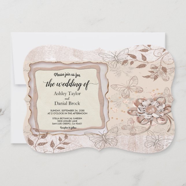 Elegant Simple Script Forme Chic Classy Bröllop Inbjudningar (Framsida)