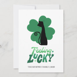 Elegant Simple Shamrock Photo St. Patrick's Day Julkort