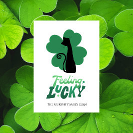 Elegant Simple Shamrock Photo St. Patrick's Day Julkort