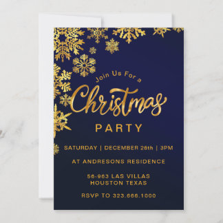 Elegant Simple Snowflake Guld Arch Party Inbjudningar