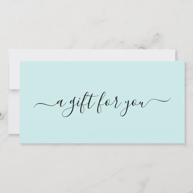 Elegant Simple Spa Teal Turcos Gift Certificate (Framsida)
