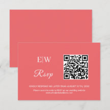 Elegant Simple Sunset Coral med Monogram Bröllop