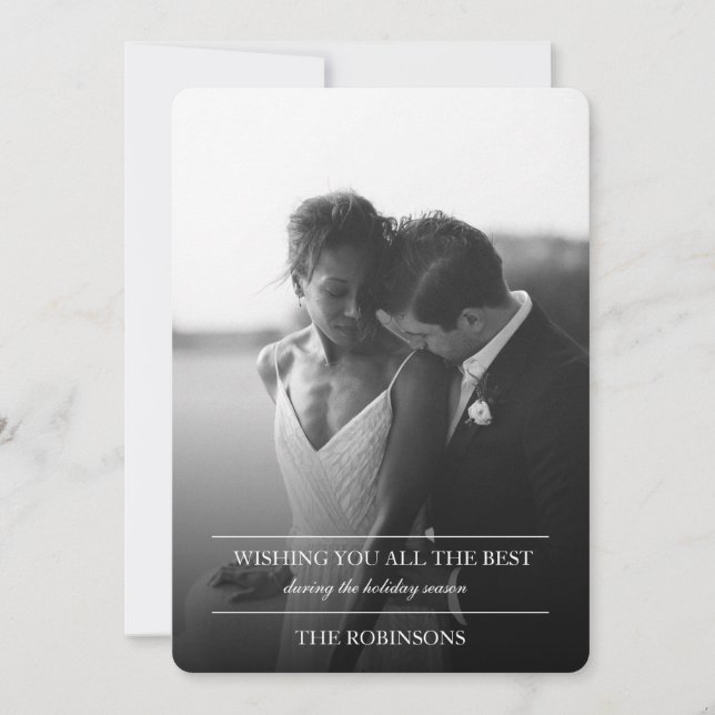 Elegant Simple Text Helgdag Card med Photo Julkort (Framsida)