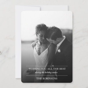 Elegant Simple Text Helgdag Card med Photo Julkort
