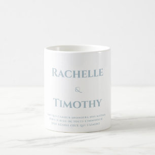 Elegant Simple White Grått Script Bröllop Kaffemugg