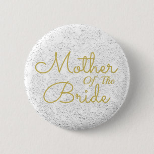 Elegant Simple White Guld Budens mamma Knapp