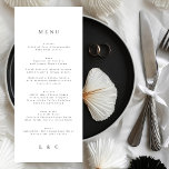 Elegant Simple White Monogram Bröllop Meny<br><div class="desc">slimmad meny som matchar samlingen *om du vill ha fler pappra alternativ kan den här designen överföras till ett slimmat program *eller kontakta mig om du vill ha mer hjälp</div>