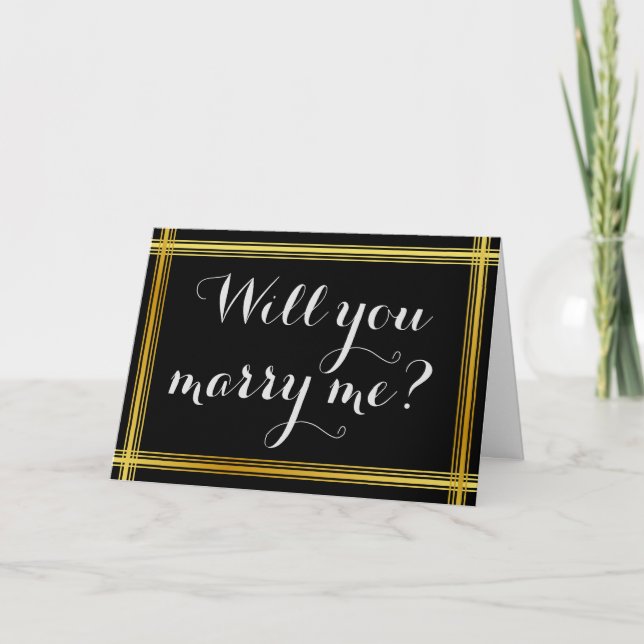 Elegant & Simple "Will you marry me?" Card Kort (Framsida)
