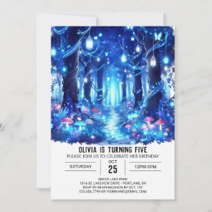 Elegant Simple Woodland Digital Birthday Inbjudningar