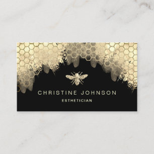 elegant simulerad glitter-biets logotyp visitkort