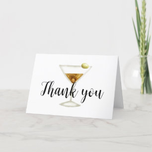 Elegant Sip & Se Martini Cocktail Baby Shower Tack Kort