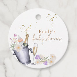 Elegant Sip & See Champagne Flaska Baby Shower Gåvor Etiketter