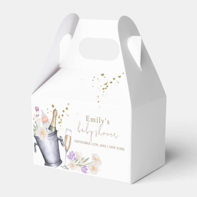 Elegant Sip & See Champagne Flaska Baby Shower Presentaskar (Framsidan Sidan)