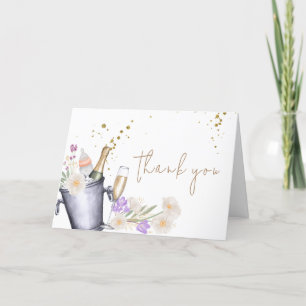 Elegant Sip & See Champagne Flaska Baby Shower Tack Kort