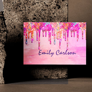 Elegant siridescent unicorn faux glitter droppar visitkort