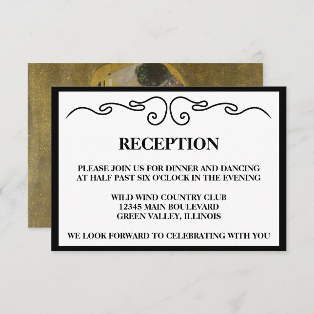 Elegant "Sisskis"-bröllopsmottagning Inbjudningar (Fram/baksida)