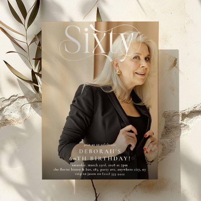 Elegant SIXTY - 60:e Födelsedagsfesten Inbjudningar (Skapare uppladdad)