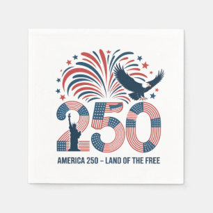 Elegant skallig örn Amerika 250 De frias land  Pappersservett