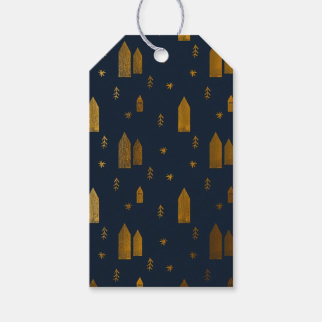 Elegant Skandinavisk jul Presentetikett (Framsidan)