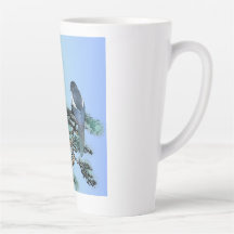 Elegant Skata Fågel Bonsai Latte Kaffe Mugg