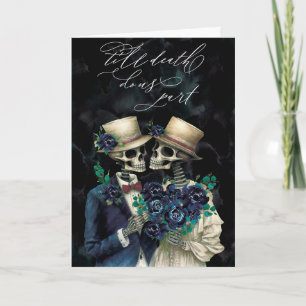 Elegant Skeleton Eucalyptus Halloween Bröllop Kort