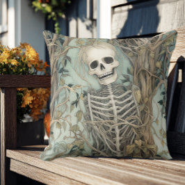 Elegant Skeleton Vintage Halloween Kudde