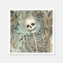 Elegant Skeleton Vintage Halloween Pappersservett