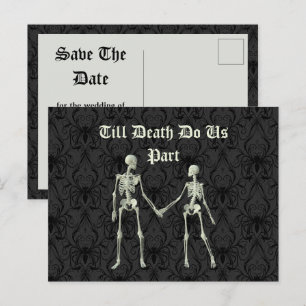 Elegant Skeletons Bröllop spara datum Vykort