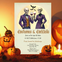 Elegant skelettdräkt Cocktail Halloweenfest