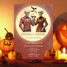 Elegant skelettkostym Cocktail Halloween-fest