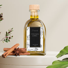 Elegant Sketch Homemade Cinnamon Extract Label Vinetikett