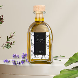 Elegant Sketch Homemade Lavender Extract Label Vinetikett